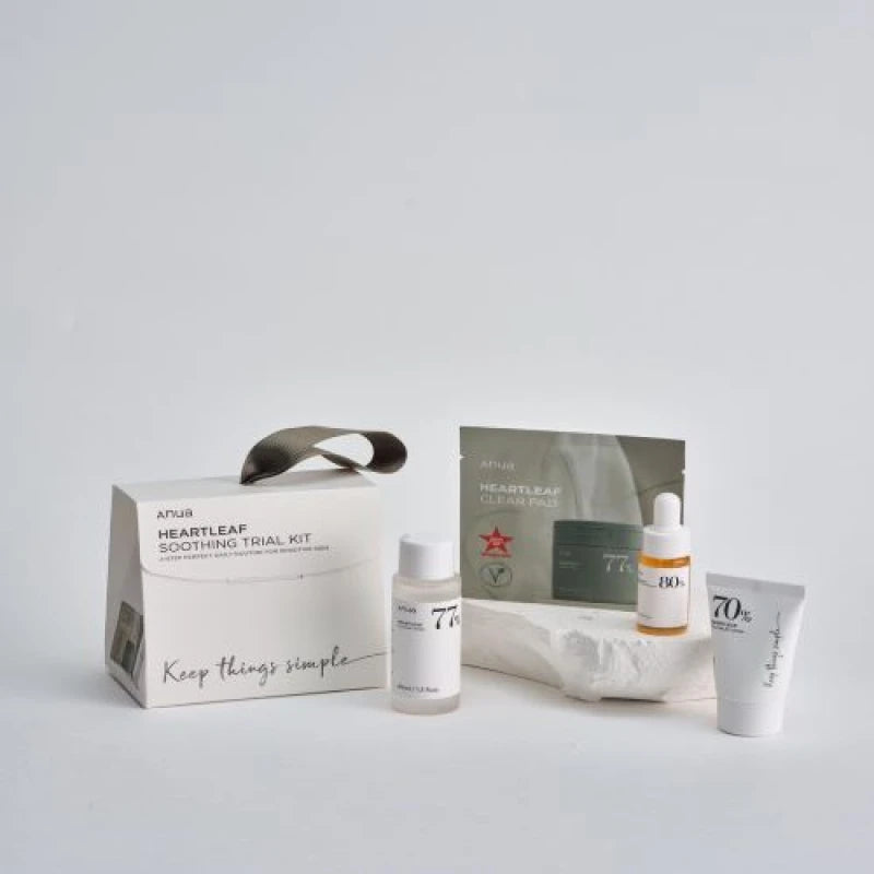 Anua Anua Soothing Trial Kit – Συσκευασία με τέσσερα δημοφιλή προιόντα σε mini μέγεθος