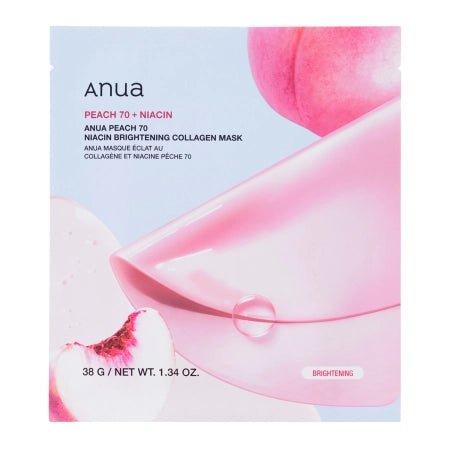 Anua - Peach 70 Niacin Brightening Collagen Mask - Brightening Sheet mask with Collagen - 38g